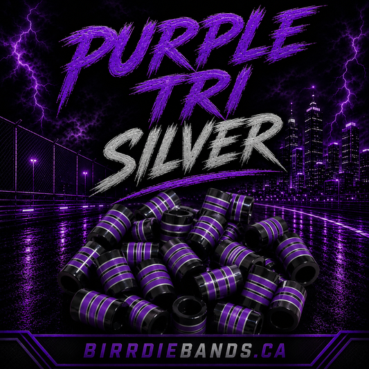 Purple Tri Silver .355 ferrules 1 inch 10pack