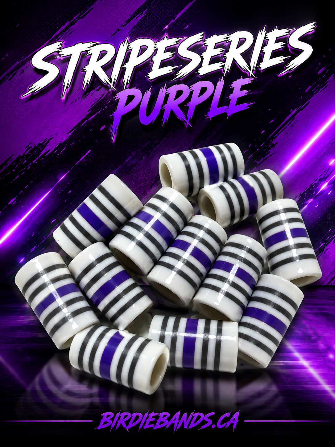 Stripe Series Purple .355 ferrules 1 inch 10pack
