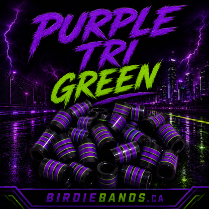 Purple Tri Green .355 ferrules 1 inch 10pack
