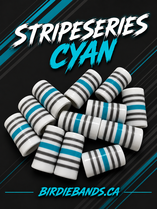 Stripe Series Cyan .355 ferrules 1 inch 10pack