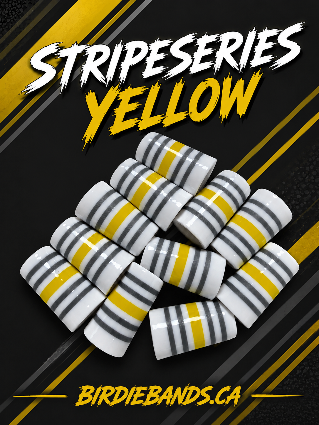 Stripe Series Yellow .355 ferrules 1 inch 10pack