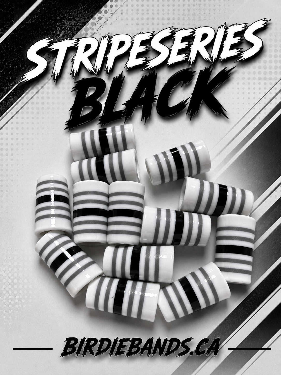 Stripe Series Black .355 ferrules 1 inch 10pack