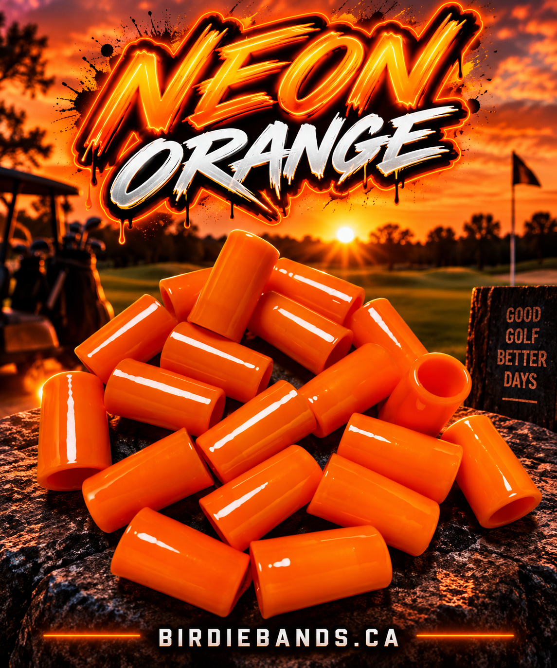 Neon Orange .355 ferrules 1 inch 10pack