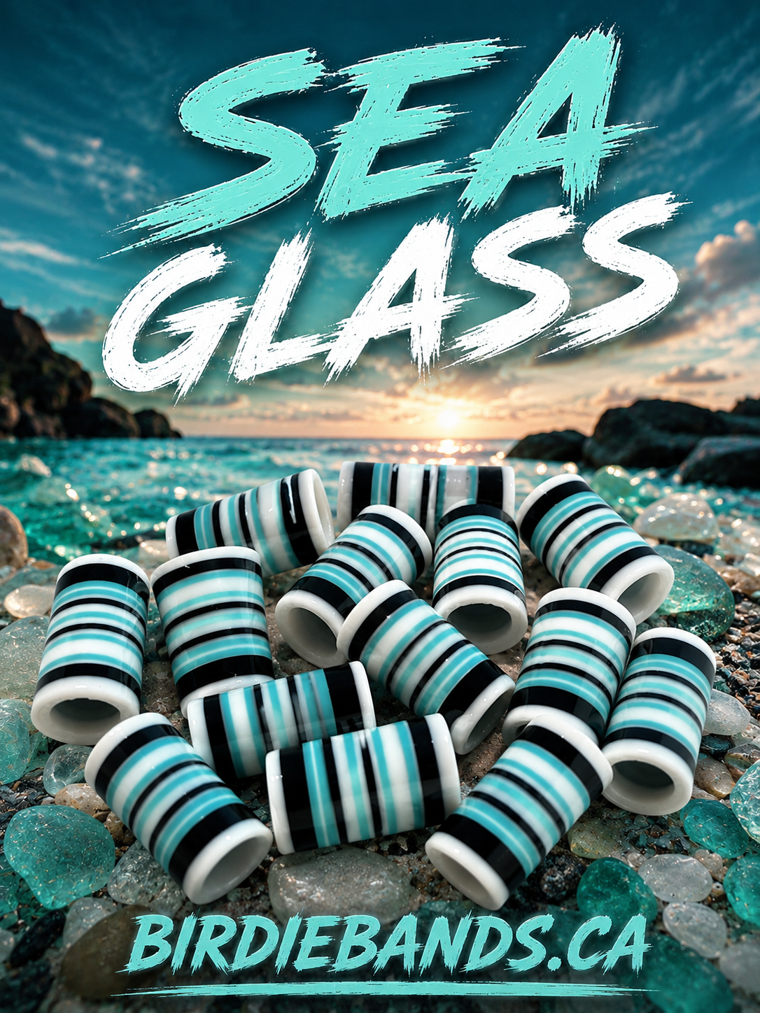 Sea Glass .355 ferrules 1 inch 10pack