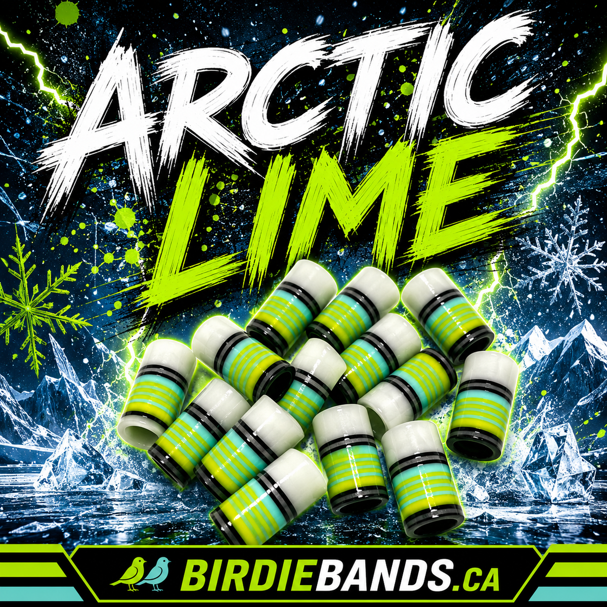 Arctic lime .355 ferrules 1 inch 10pack