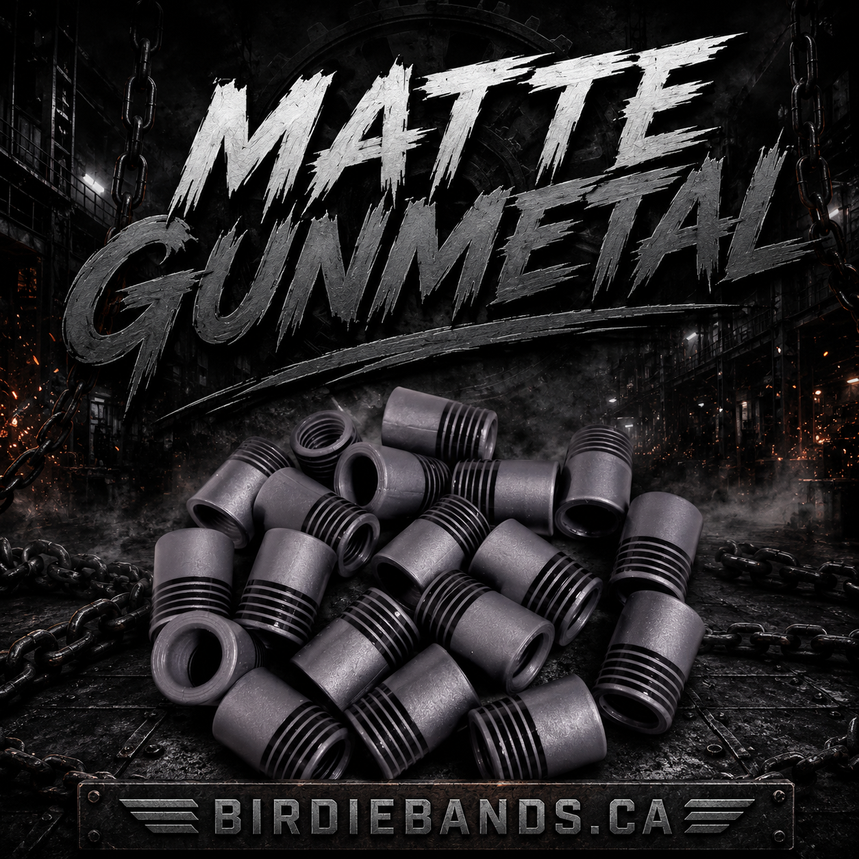 Matte Gunmetal .355 ferrules 3/4 inch 10pack
