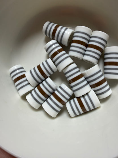Stripe Series Brown .355 ferrules 1 inch 10pack
