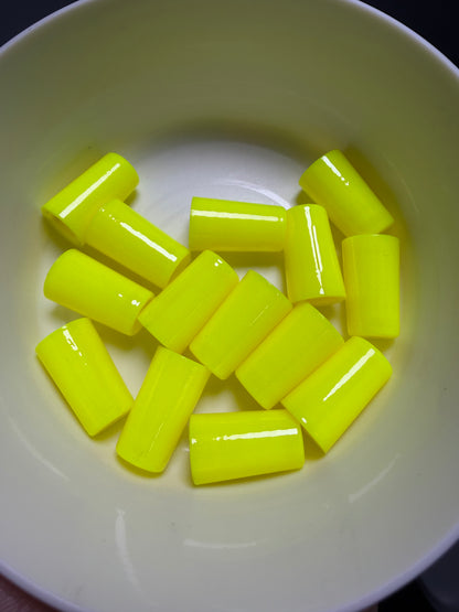 Neon Yellow .355 ferrules 1 inch 10pack